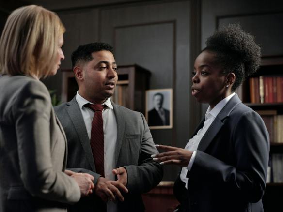 businesspeople talking