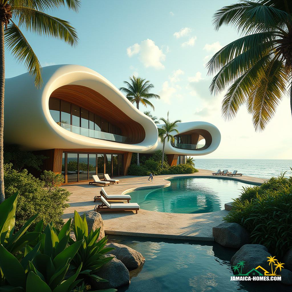Organic-style architectural masterpiece, inspired by fluid forms and modern elegance. 