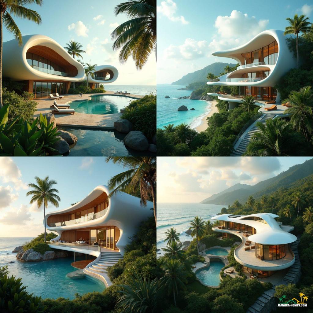 Organic-style architectural masterpiece, inspired by fluid forms and modern elegance.