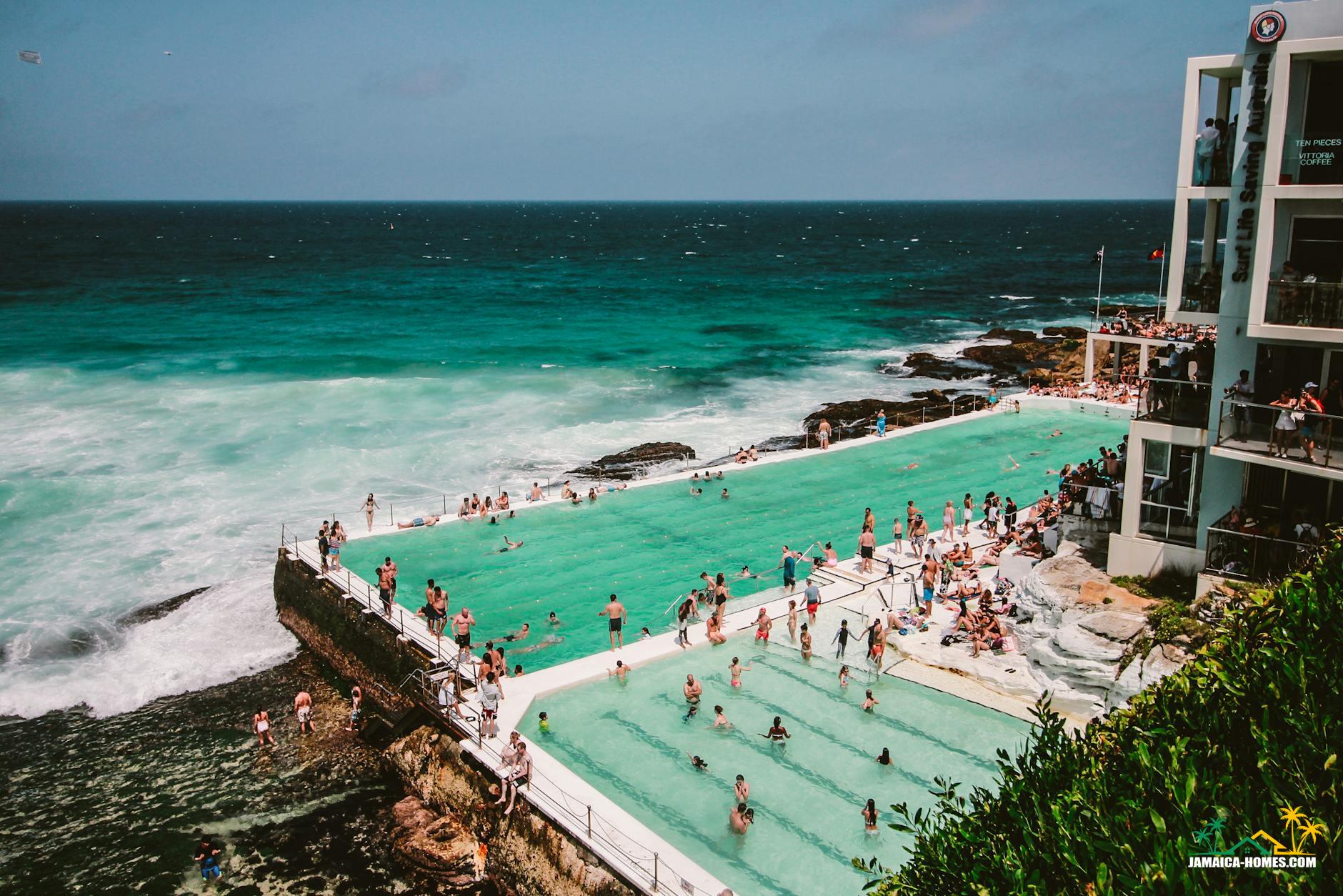 people gathering near swimming pool