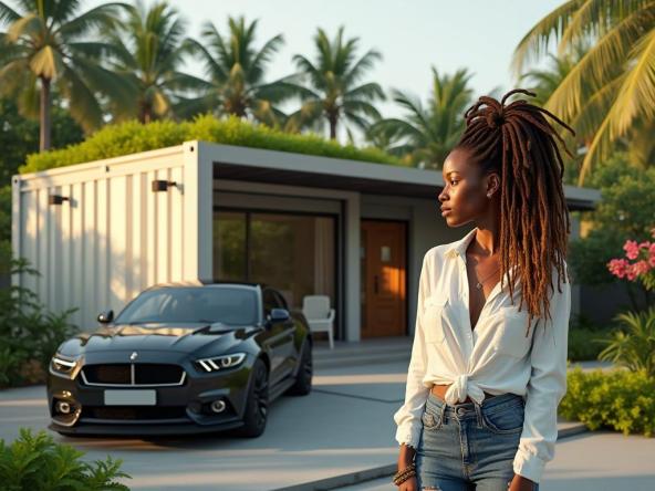 Kingston Containerwoning met auto en persoon