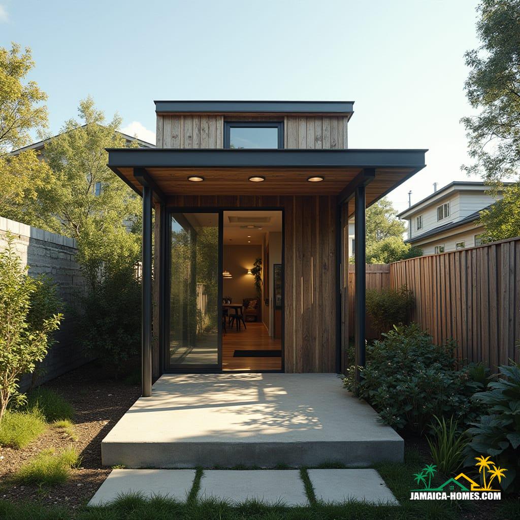 Urban Steel-Clad Mini Home
Design: Single-level steel-frame module with concrete floor