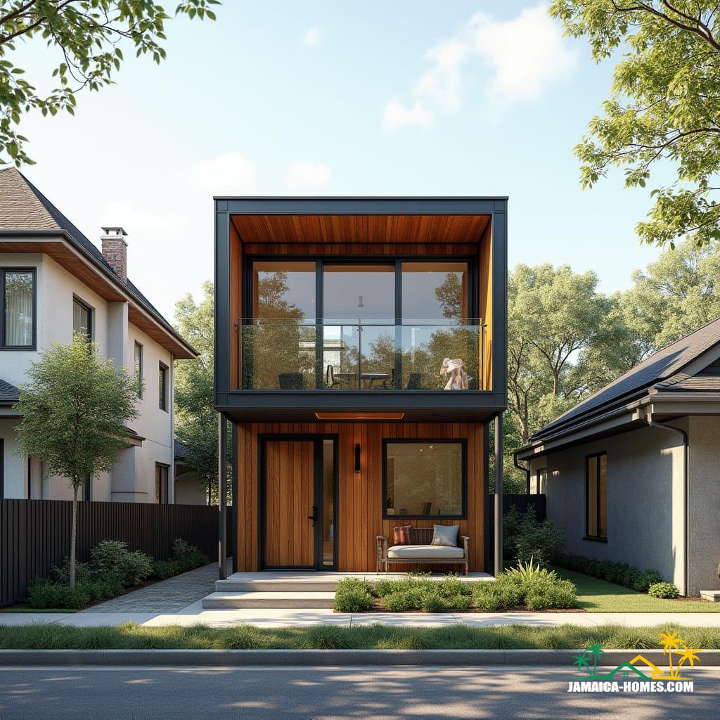 Urban Steel-Clad Mini Home
Design: Single-level steel-frame module with concrete floor