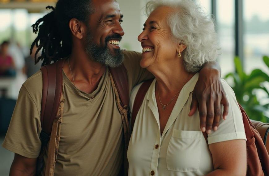 Magtiayon nga miabot sa Jamaica, nakuha ang kalipay ug emosyon sa pagpauli.