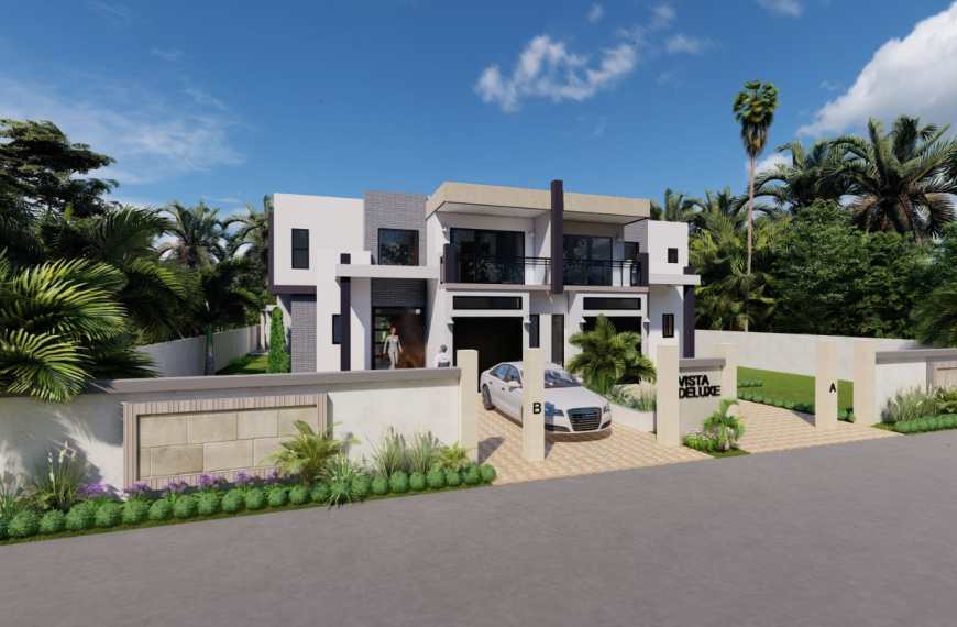 فيستا ديلوكس هو منزل ساحلي معاصر شبه منفصل يقع ضمن مجمع جامايكا بيتش السكني في تاور آيل، أوتشو ريوس. يتميز المشروع بتصميم هندسي أنيق، ونوافذ زجاجية واسعة، وعلاقة مدروسة بين المساحات الداخلية والخارجية تتمحور حول فناء خاص ومسبح. يُرسي الدرج العائم والمدخل ذو الارتفاع المزدوج تسلسلًا هرميًا مكانيًا واضحًا، بينما تُوازن غرف النوم ذات الحمامات الداخلية ومناطق الخدمات المنفصلة بين الخصوصية والمعيشة المفتوحة. يستجيب التصميم المعماري لموقعه على الساحل الشمالي من خلال الانفتاح، واستخدام مواد مختارة بعناية، وتصميم يركز على نمط الحياة بدلاً من التعبير الرسمي الصريح. السنة: ٢٠٢٥، حالة المشروع: قيد التنفيذ، النوع: سكني، البرنامج: مسكن ساحلي خاص مع إمكانية الإقامة القصيرة، العناصر المعمارية الرئيسية: درج عائم، مدخل ذو ارتفاع مزدوج، مسبح في الفناء مع رف باجا، تسلسل معيشة داخلي وخارجي، كتلة هندسية معاصرة، الرعية: سانت ماري، الموقع: تاور آيل، جامايكا. مشروع تأثر بالموقع والبرنامج وإيقاعات الحياة على الساحل الشمالي. ملاحظة مفاهيمية: يتضمن هذا المشروع تمثيلات مفاهيمية وتوضيحية مُعدة لأغراض استكشاف التصميم وعرضه. © Jamaica Homes 2025 jamaica-homes.com · جميع الحقوق محفوظة #JamaicaHomes #JamaicanArchitecture #CaribbeanArchitecture #ResidentialArchitecture #CoastalLiving #OchoRios #TowerIsle #BuiltEnvironment #ArchitectureProjects #DesignAndPlace