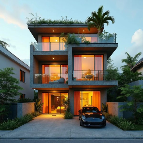 منزل ذو تراسات متراصة